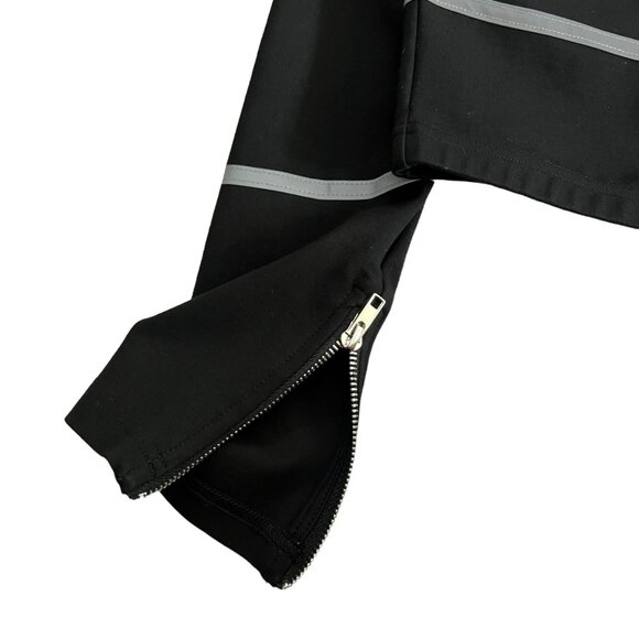 Diafora Womens Medusa Reflective Strip 1/2 Zip Crop Long Sleeve Top Black Medium - Picture 6 of 13